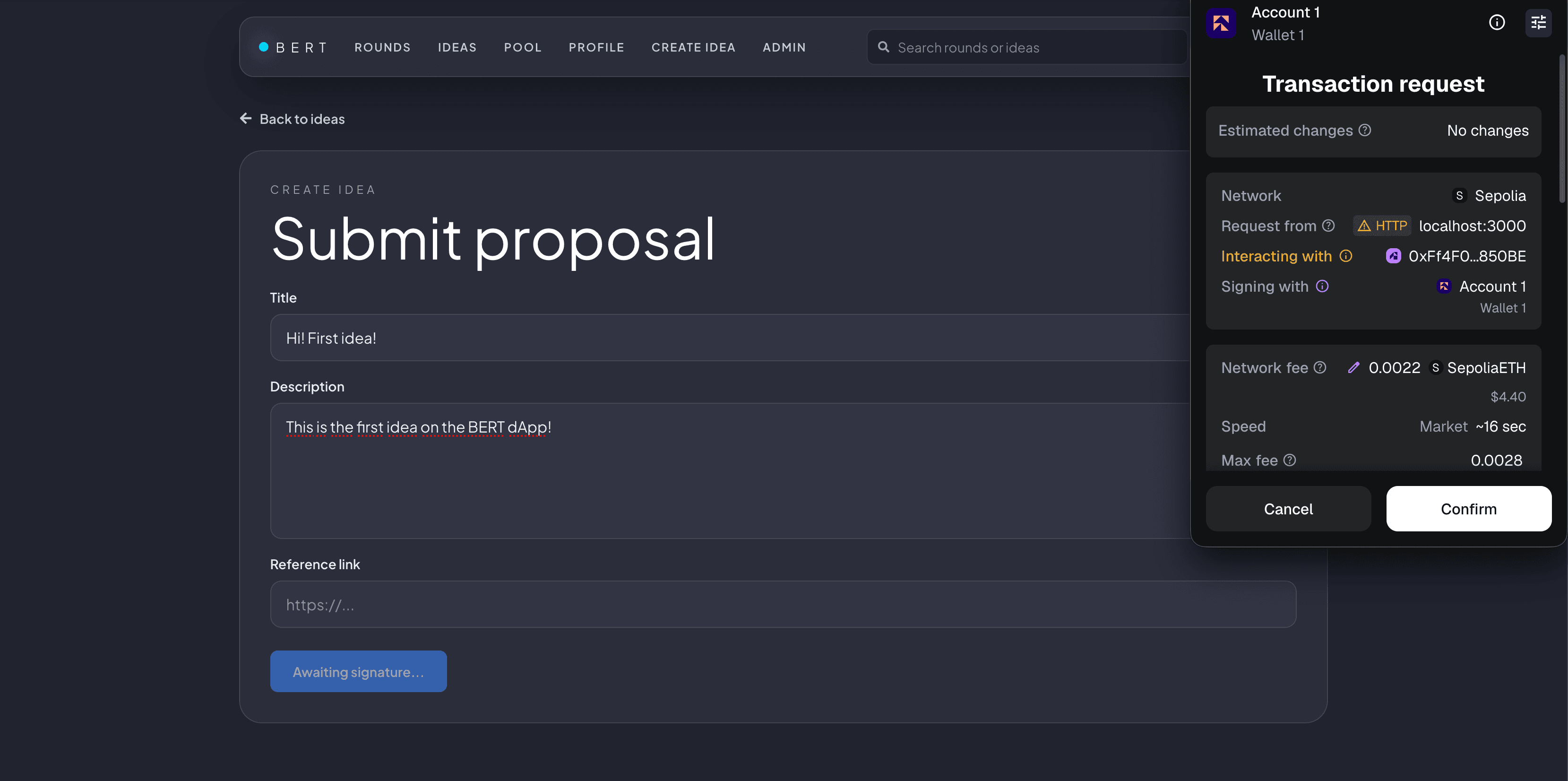 3) Pay Gas for a Real Action