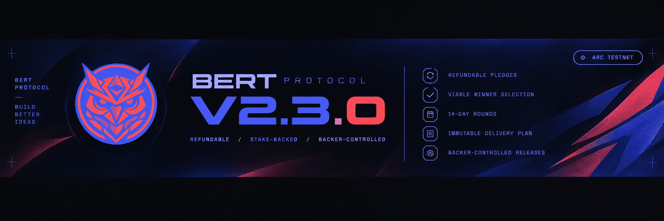 BERT V2.3 backer-controlled milestone release banner